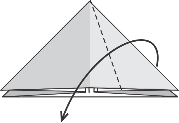 Dobla la punta derecha hacia abajo