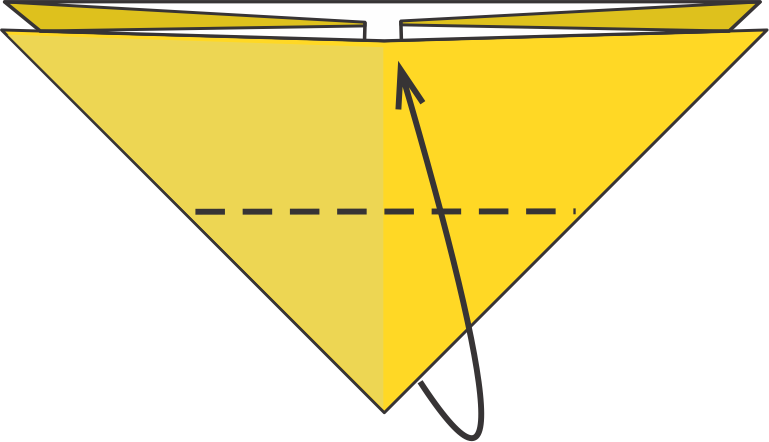 Plegar la punta inferior hacia arriba