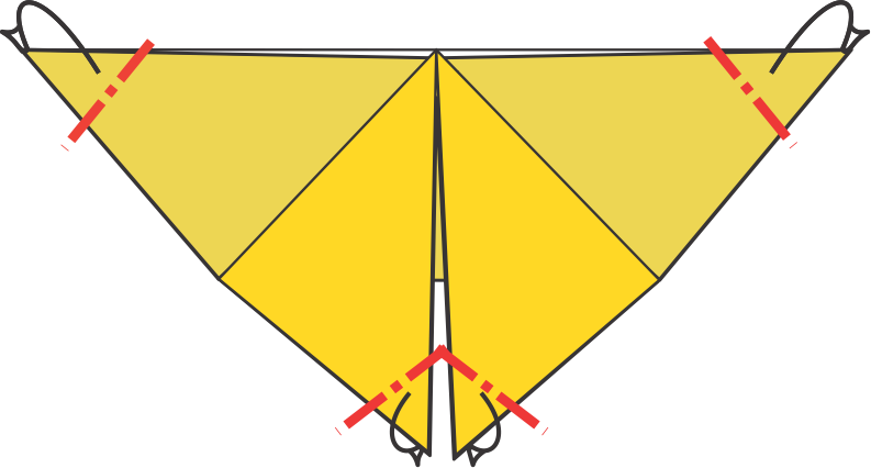 Doblar las puntas hacia atrás