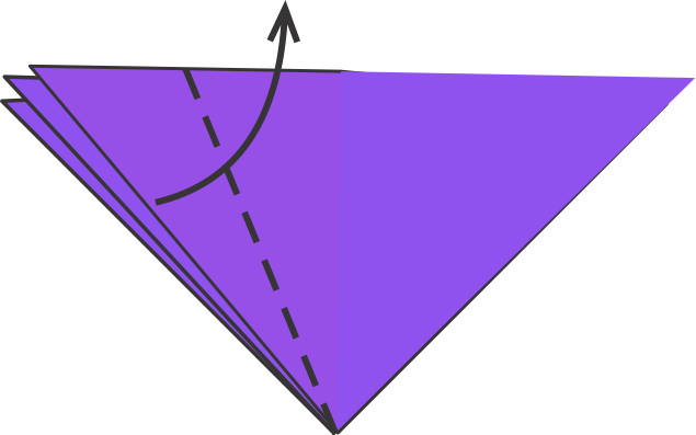 Dobla la capa inferior hacia arriba