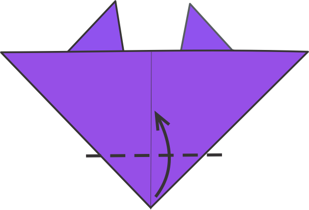 Dobla la punta inferior hacia arriba