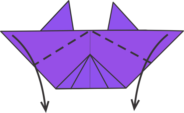 Dobla las esquinas laterales hacia abajo