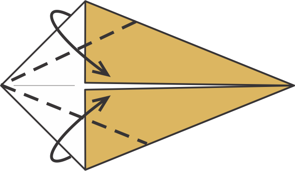 Dobla los lados izquierdos hacia el centro