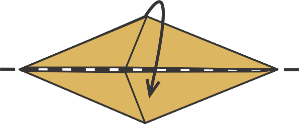 Dobla la punta superior hacia abajo