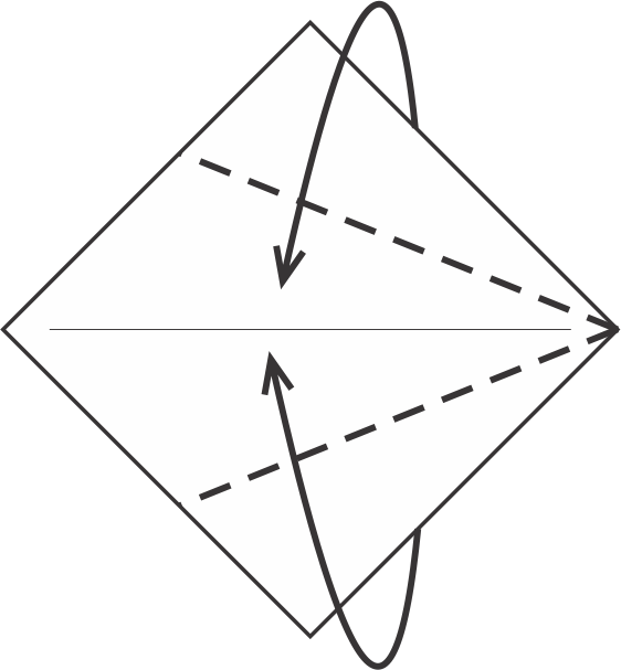Dobla los lados derechos hacia el centro