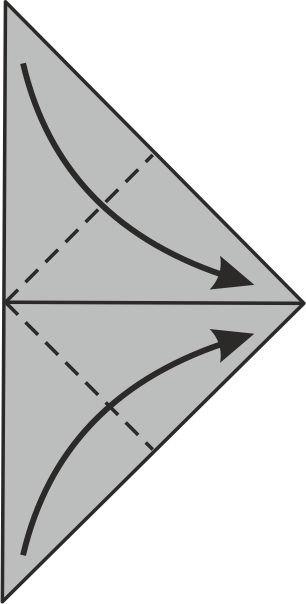 Dobla las Esquinas Superior e Inferior Hacia la Línea Central