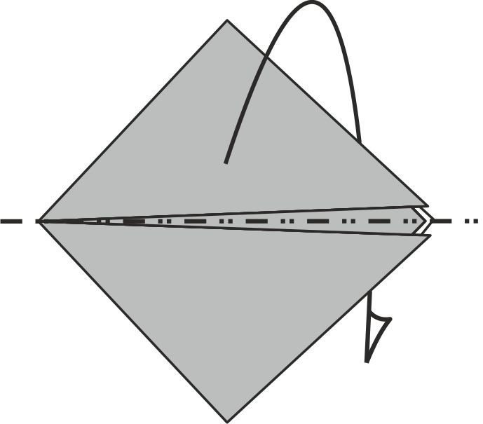 Dobla la Punta Superior Hacia Abajo Hacia la Parte Inferior, Ocultándola Detrás