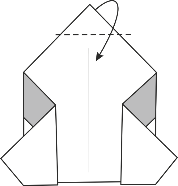 Dobla la punta superior hacia abajo para formar la cabeza