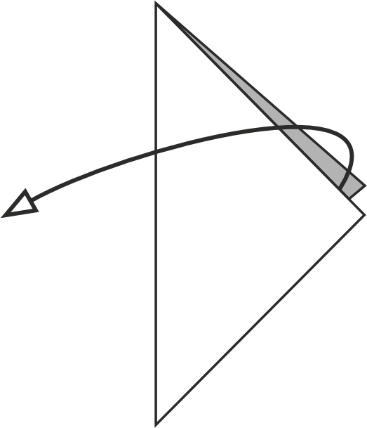 Dobla el lado derecho hacia el izquierdo