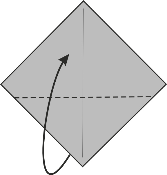 Dobla la esquina inferior hacia arriba