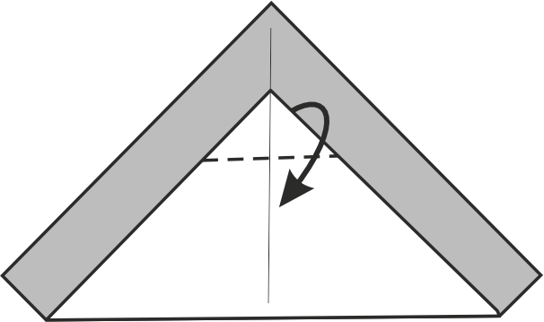 Dobla la punta superior hacia abajo