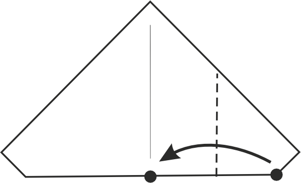 Dobla el lado derecho hacia adentro