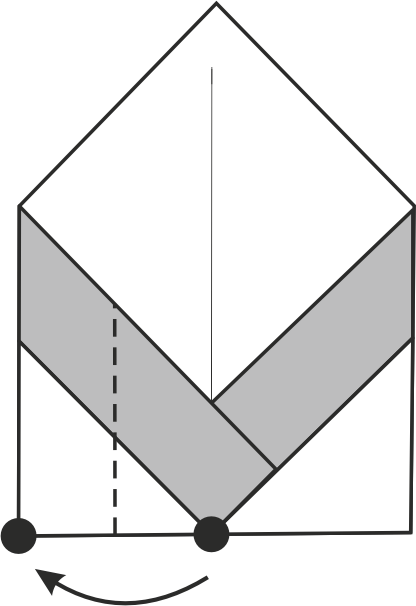 Dobla la esquina inferior izquierda hacia adentro