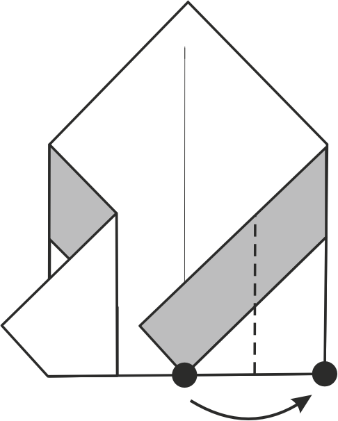Dobla la esquina inferior derecha hacia adentro