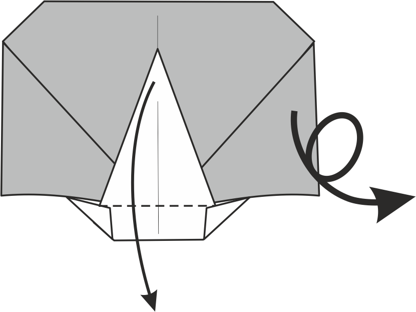 Dobla la Parte Superior hacia Abajo y Gira el Modelo