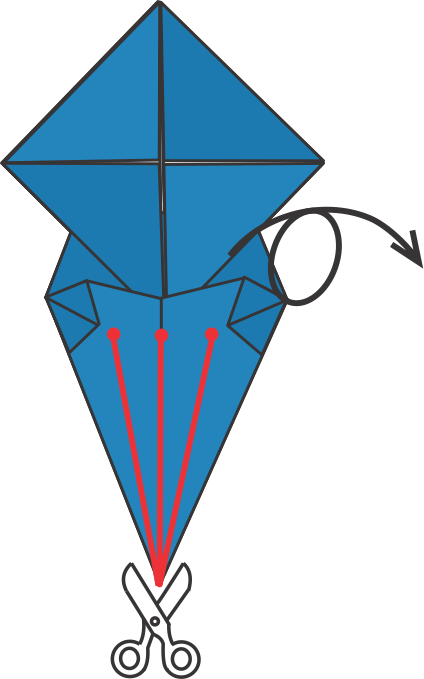 Flip and Cut to Create the Squid’s Tentacles