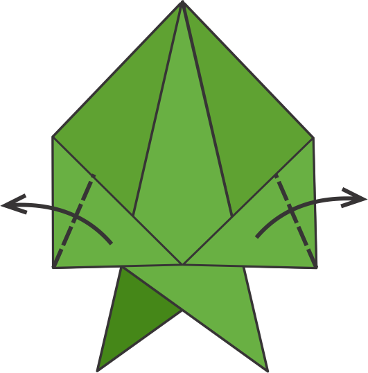 Abre los puntos laterales hacia afuera