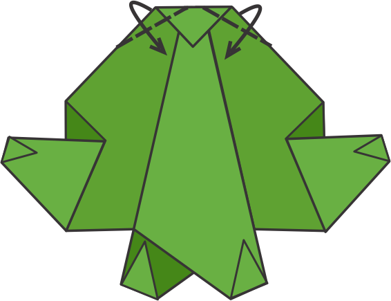 Mete las esquinas superiores hacia adentro