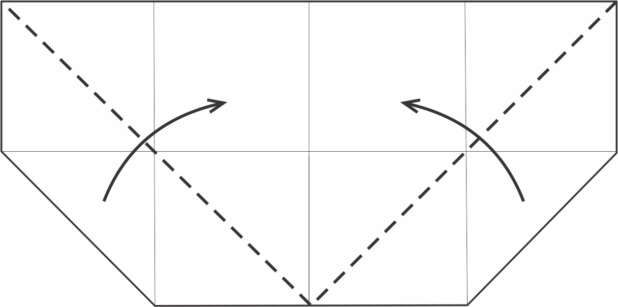 Fold Right and Left Sides Up Diagonally