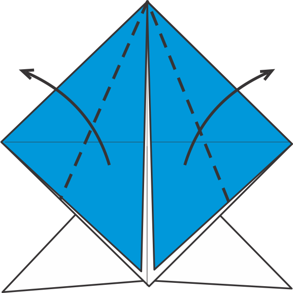Fold Top Blue Sections Outward