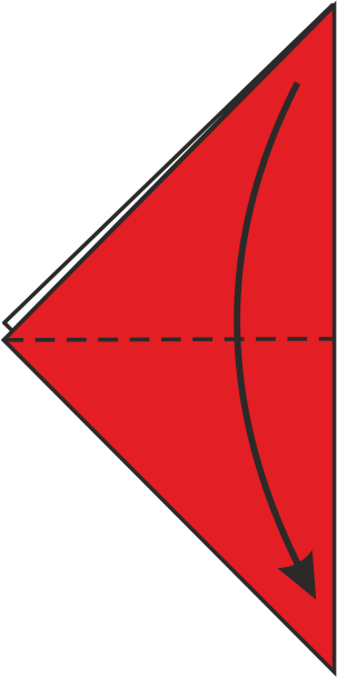 Dobla el triángulo superior hacia abajo