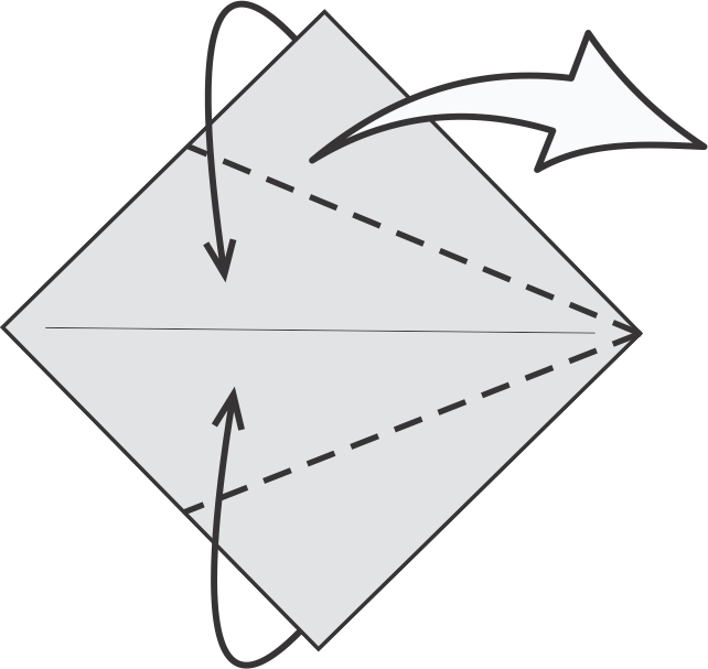 Dobla los lados superior e inferior hacia la línea central
