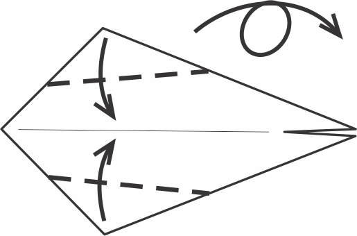 Voltea el modelo y dobla hacia el centro