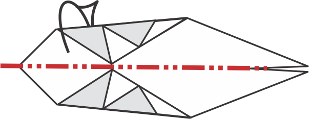 Dobla la capa superior hacia atrás