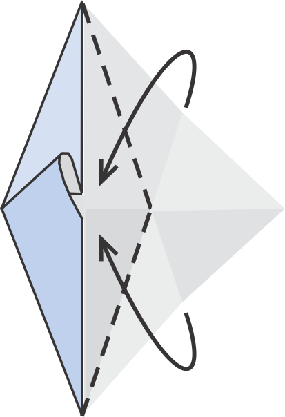Collapse Right Side Along the Slanted Crease