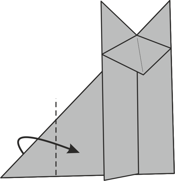 Fold the Bottom Tip to Create the Fox's Tail