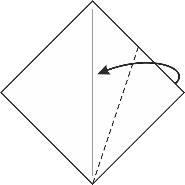 Fold the right corner to the center line