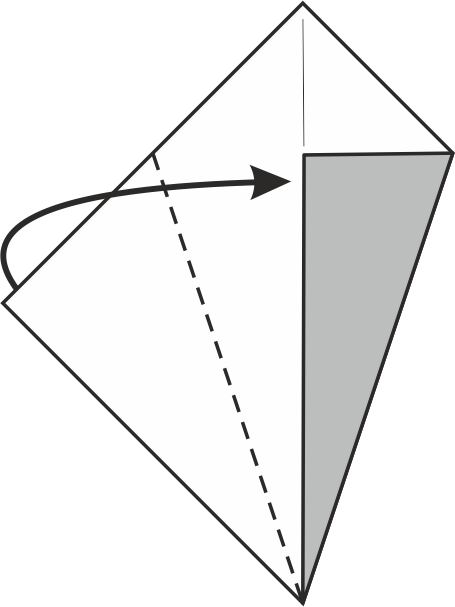 Fold the left corner to the center line