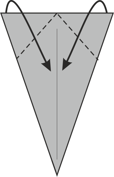 Fold the top corners toward the center