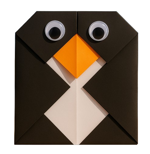 Add the Penguin’s Face — Beak and Eyes