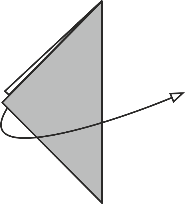 Dobla la capa superior hacia la derecha