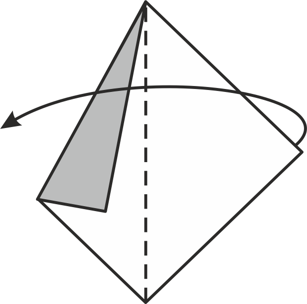 Dobla la esquina derecha sobre la izquierda