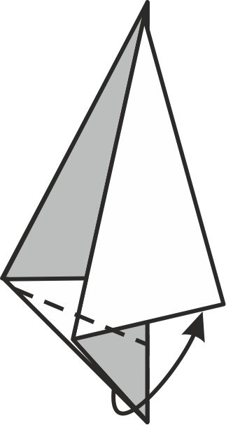 Dobla la punta inferior hacia arriba