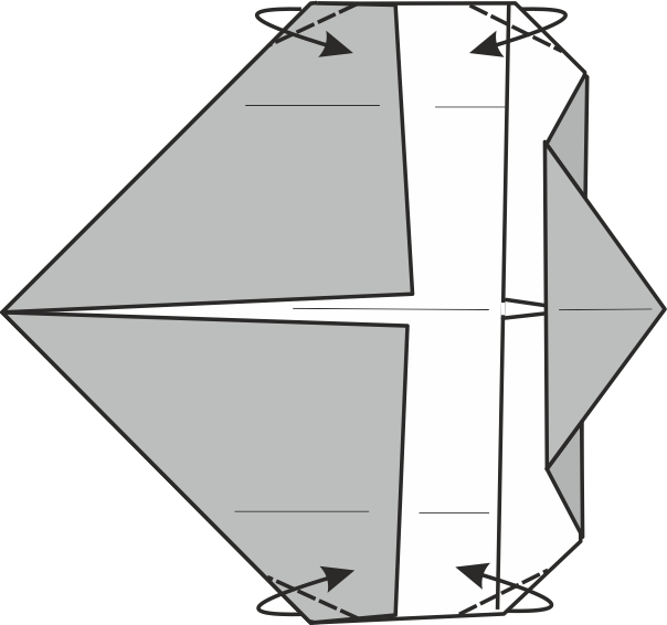 Fold the top and bottom corners slightly inward