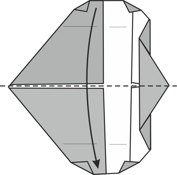 Fold the top half downward