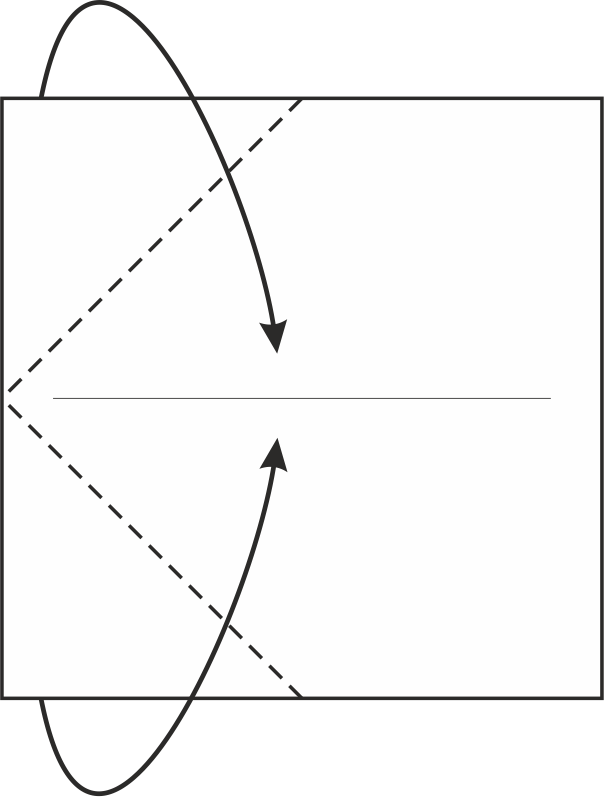 Fold both corners into the center line