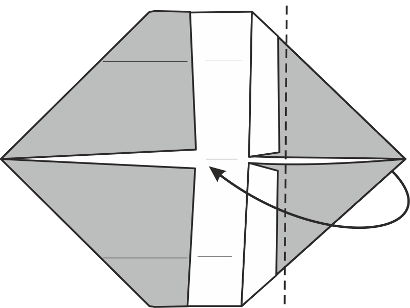 Fold the right side over to the left
