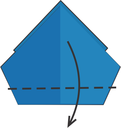 Fold the Top Tip Down Along the Horizontal Line